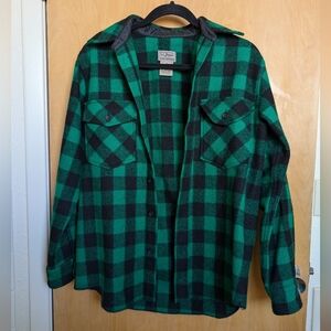 L.L. Bean Buffalo Plaid Wool Overshirt Field Shirt